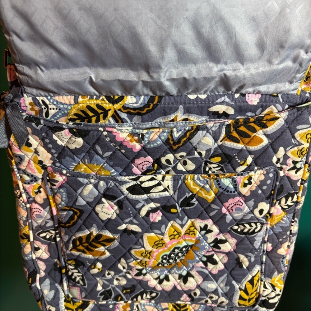 Vera Bradley Bohemian Blue and Yellow Crossbody Bag with Paisley Print - Picture 2 of 10